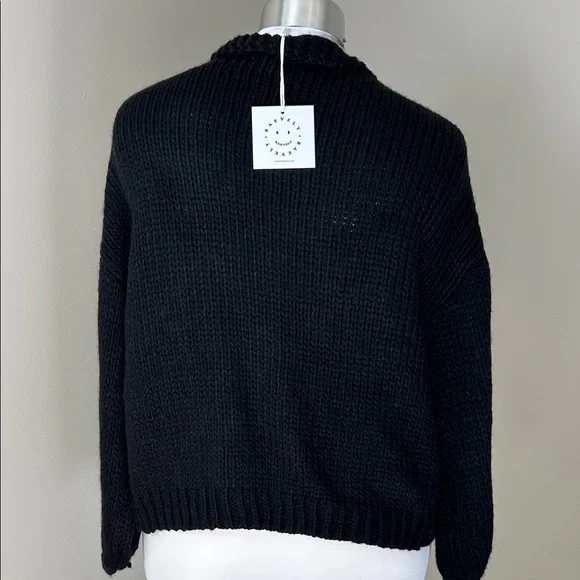 🌼 BAEVELY Black Daisy Knit Cardigan – Size M (NWT) - Picture 3 of 6